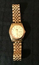 Timex Indiglo Mens Gold Analog Quartz Watch Hours~Day Date~Not Working - $9.50