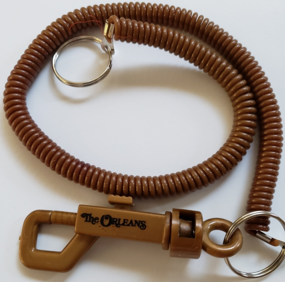 The Orleans Casino Las Vegas bungee players card holder lanyard, Brown