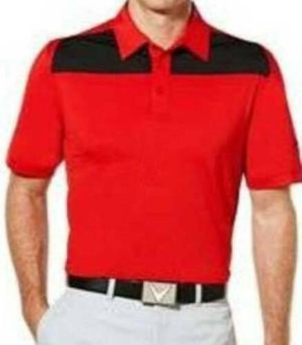 Mens Golf Polo Short Sleeve Callaway Red Opti-Dri Performance Shirt $85-sz 2XL