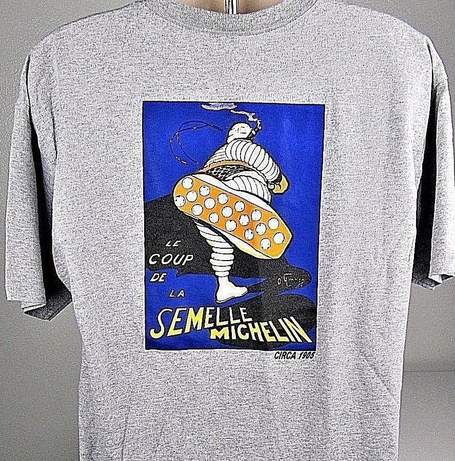 Michelin Tyres T Shirt Size XLarge 1905 Vintage Tire Ad Bib Goodyear TShirts, Tank Tops