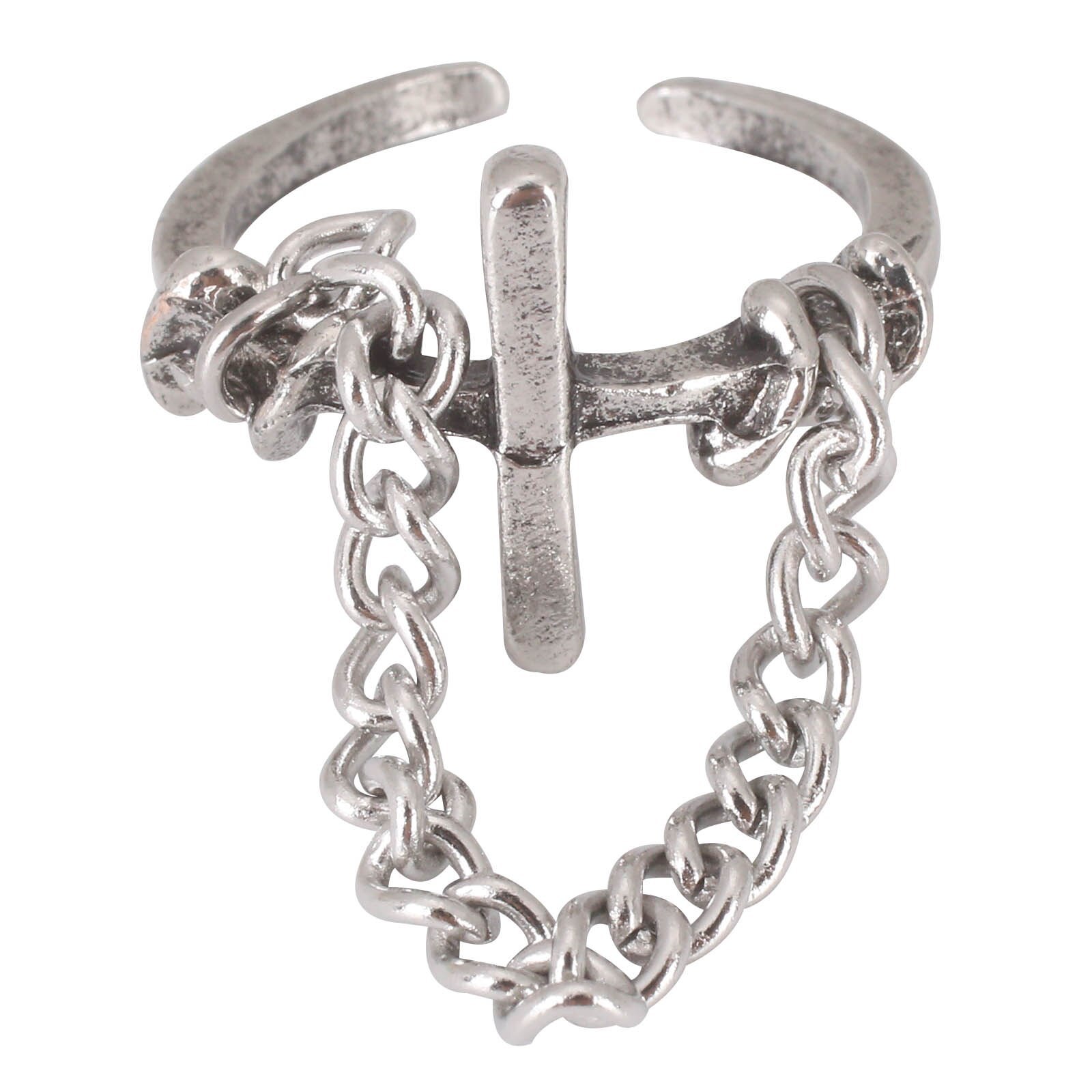 1 pcs Vintage Fashion Alloy Cross Belt Chain-shaped Rings Unique Designs for Men