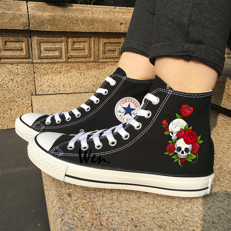 converse skull and roses