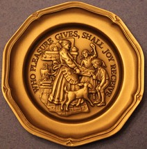 Franklin Mint~Who Pleasure Gives, Shall Joy Receive~Solid Pewter Mini Plate~Fr/S - $13.71