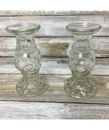 Pair of 2 Glass Taper Candlestick Holders  - $12.19