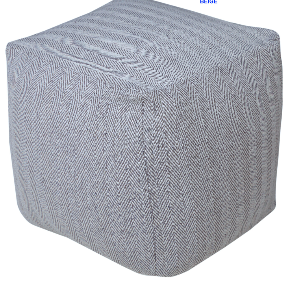 Cheer Collection 18" Round Pouf Ottoman - Chunky Hand-Knit Decorative