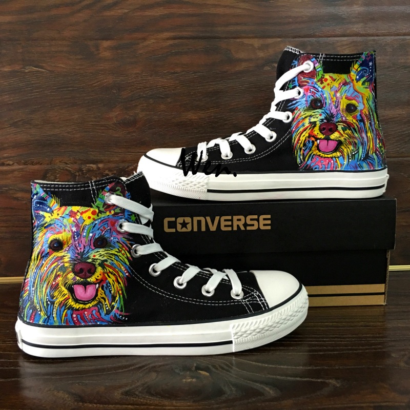 Colorful Graffiti Dog Original Hand Painted Converse All