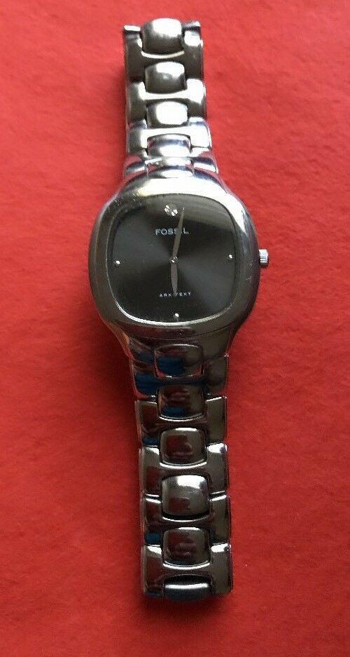 Men's Fossil Arkitekt Diamond Watch Black Face FS-2999 - Wristwatches