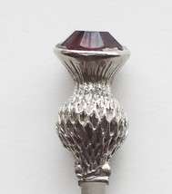 Collector Souvenir Spoon Thistle with Purple Rhinestone 3D Figural - $9.99