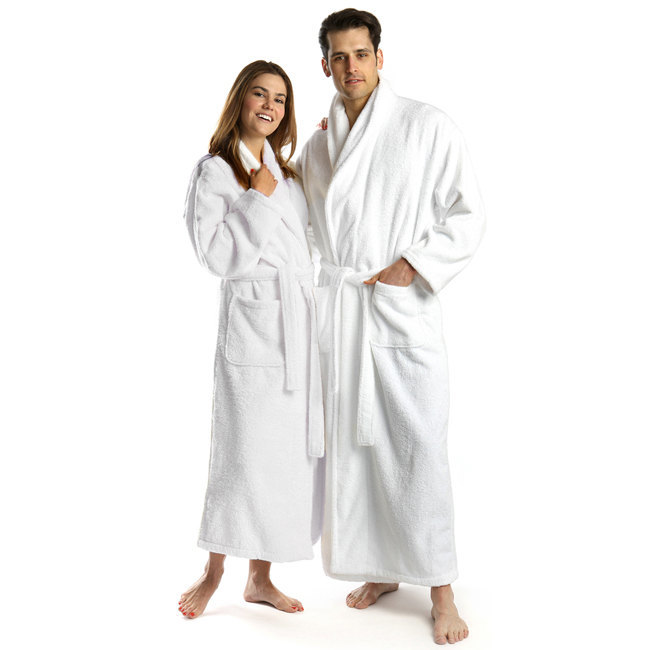 Personalized Full Ankle Length Terry Shawl Bathrobe, Embroidered Bath