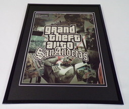 Grand Theft Auto San Andreas 2004 PS2 Framed 11x14 ORIGINAL Advertisement