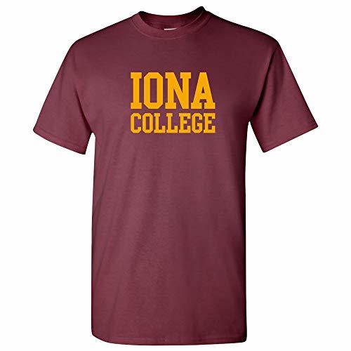 AS01 - Iona College Gaels Basic Block T-Shirt - Medium - Maroon - Fashion