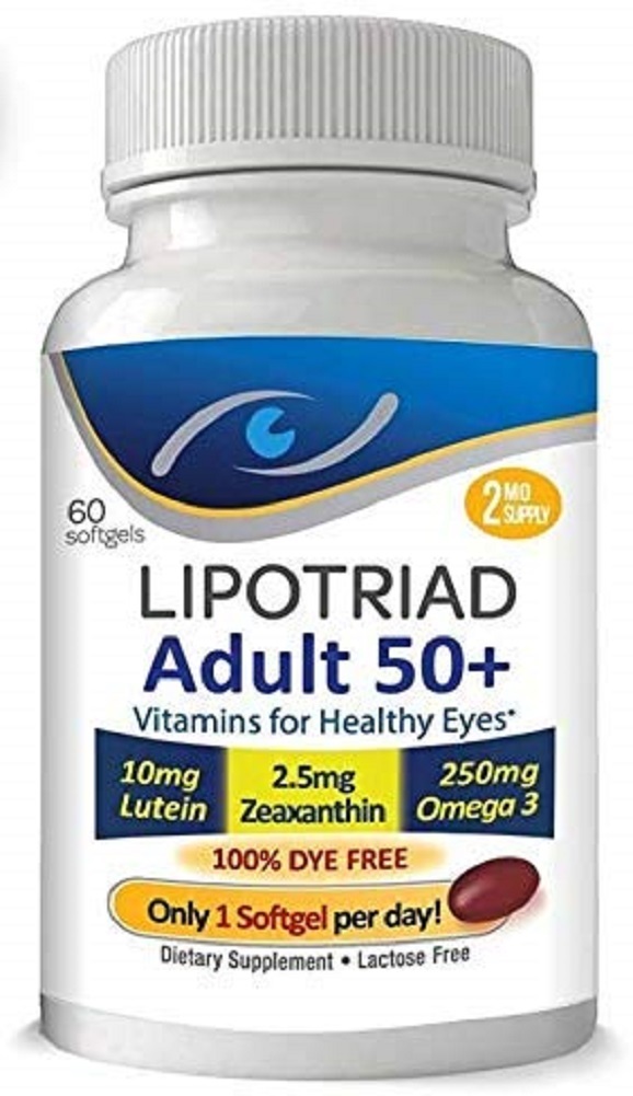 Lipotriad Adult 50+ Eye Vitamin and Mineral Supplement - ONE Per Day Eye Vitamin