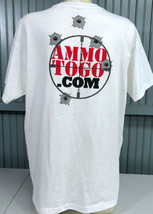 Ammo To Go Website White Large T-Shirt Ammunition Gun Owner - $11.91