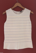 NWT Theory Designer Gaian White Leather Peplum Stripe Blouse Pryor Top 1... - $131.40