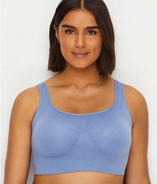 RHONDA SHEAR Blue Square Neck Seamless Bra, US Medium, NWOT Bras & Bra