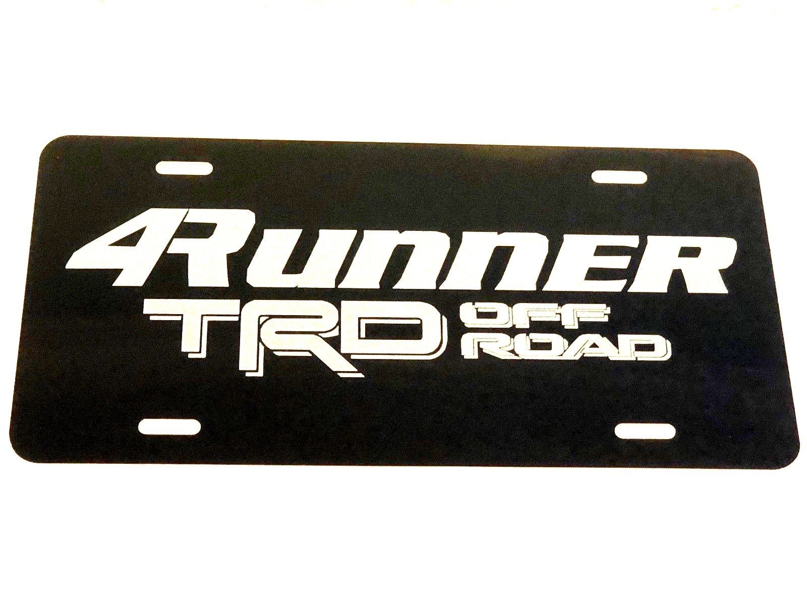 Toyota 4Runner TRD Car Tag Diamond Etched on Black Aluminum License