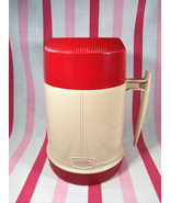 Neat 1970&#39;s Retro Red/Tan King Seeley Wide Mouth Thermos 10oz Vaccuum Ja... - $14.00
