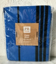 Pottery Barn Teen Blue Black Striped Fleece Pillow Sham - Standard Size NEW - $18.95