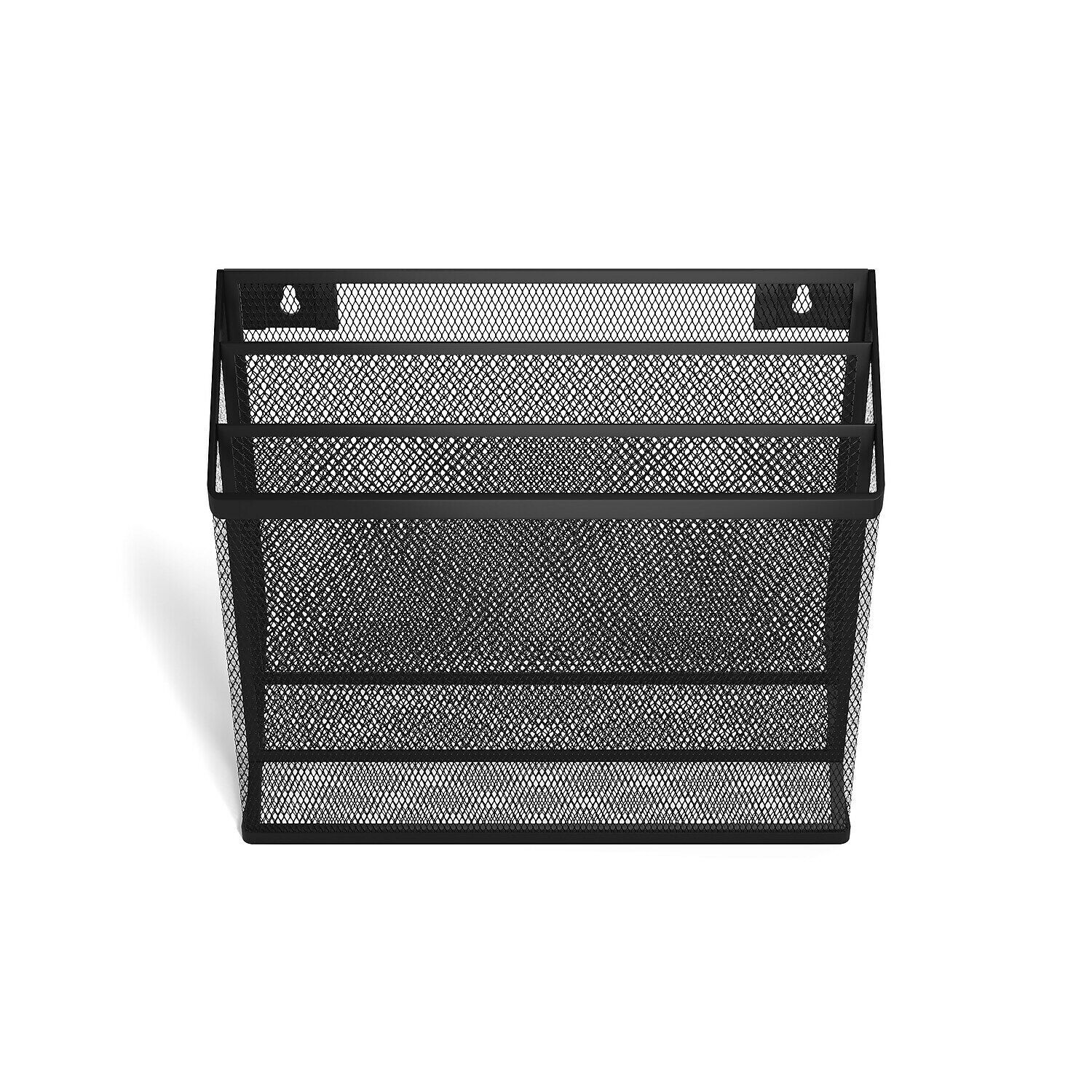 3 Compartment Wire Mesh File Organizer Matte Black Tr57553-Cc - Desk ...