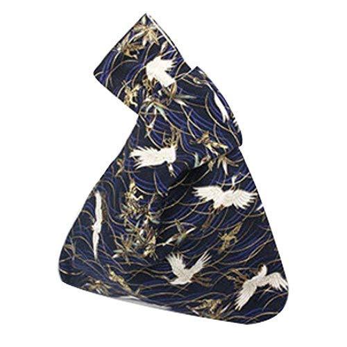 [Crane] Cotton Purse Large Capacity Handbag Wristlet Pouch Handmade Purse