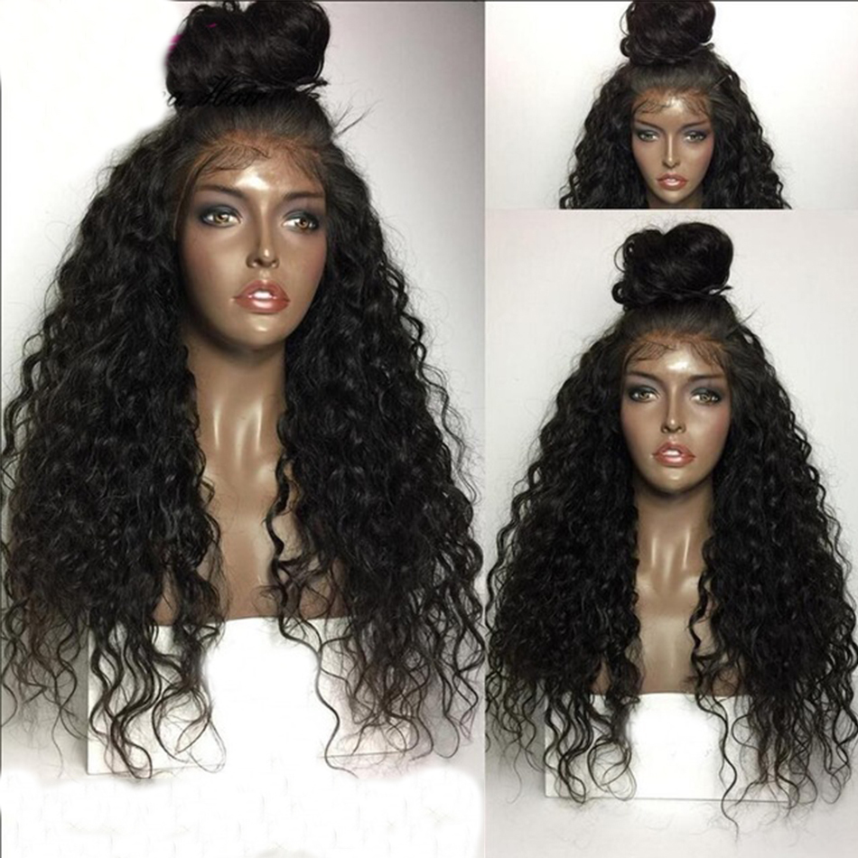 Deep Curly High Ponytail Full Lace/Lace Front Human Hair Wigs with Baby Hair