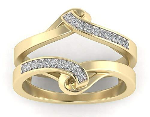Elegant Touch 10K Yellow Gold Plated Diamond Ladies Wedding Band Enhancer Double
