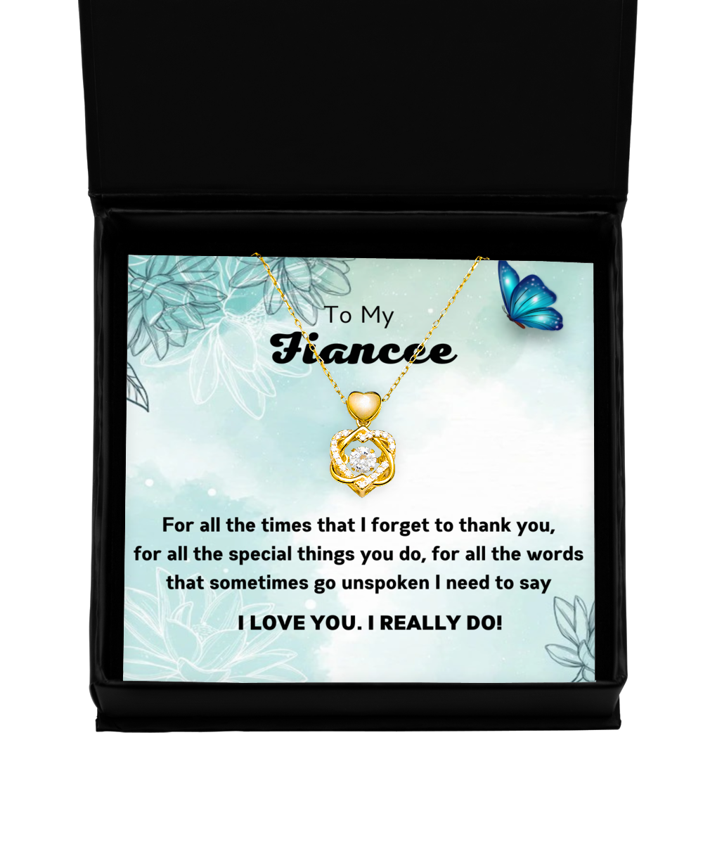 To my Fiancee,  Heart Knot Gold Necklace. Model 64024