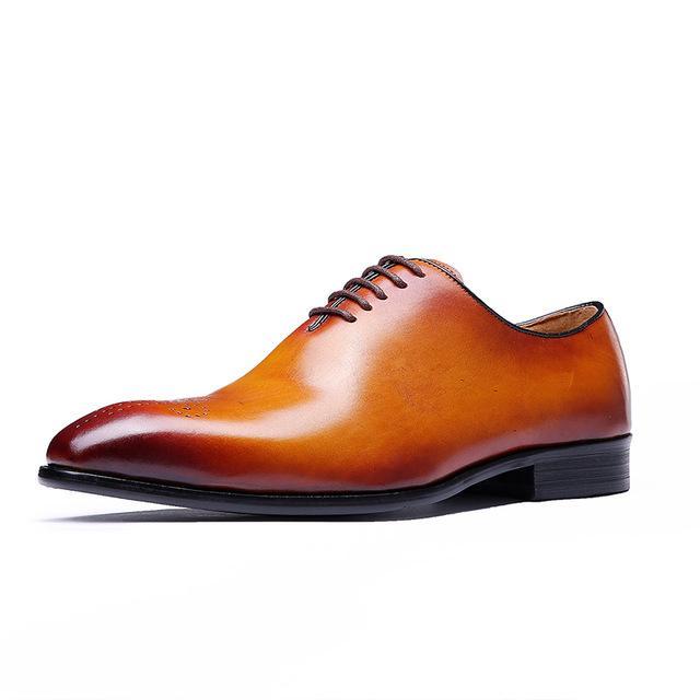 Handmade Men Tan Color brogue Shoes Men Tan leather formal Shoes Men ...