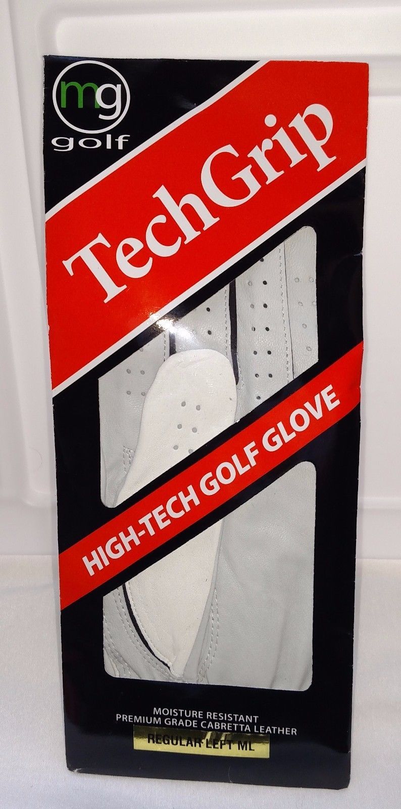 NEW TechGrip mg Golf High Tech Golf GLOVE Regular Mens Left ML Cabretta