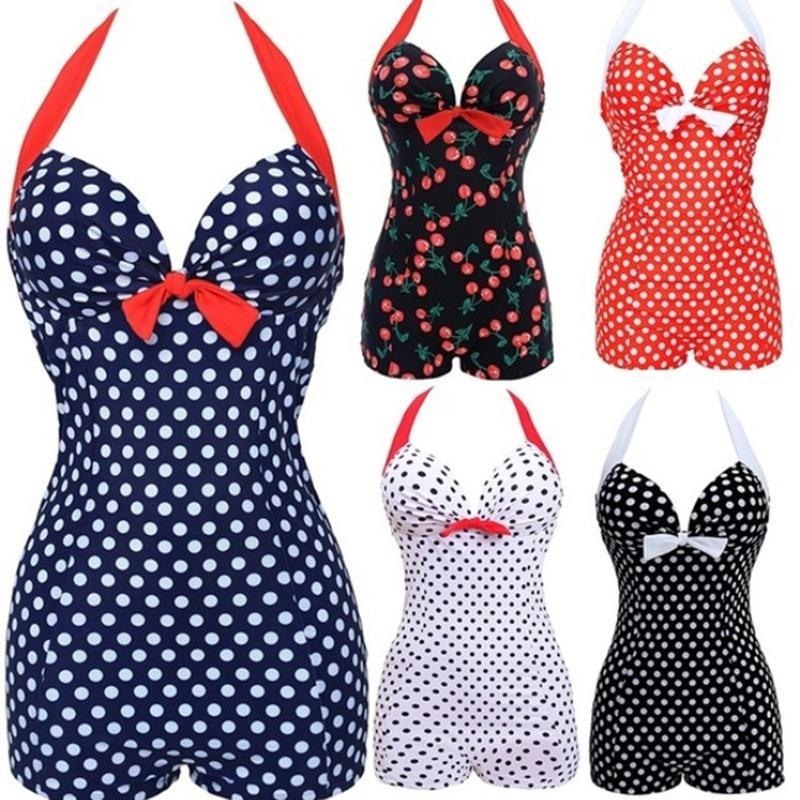 New Women Polka Dot Plus Size Sexy Padded Bathing Suit