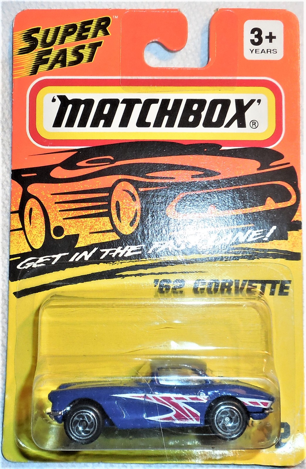 1994 Matchbox Super Fast '62 Corvette Collector #32 Mint On Sealed Card