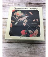 Nishimura Hodo 8 Coasters Sparrow Hawk On Persimmon Branch NIB Pomegranate - $7.70