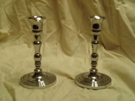 PartyLite Taper Pair 6 " Chrome - Rare -  Party Lite - $18.00