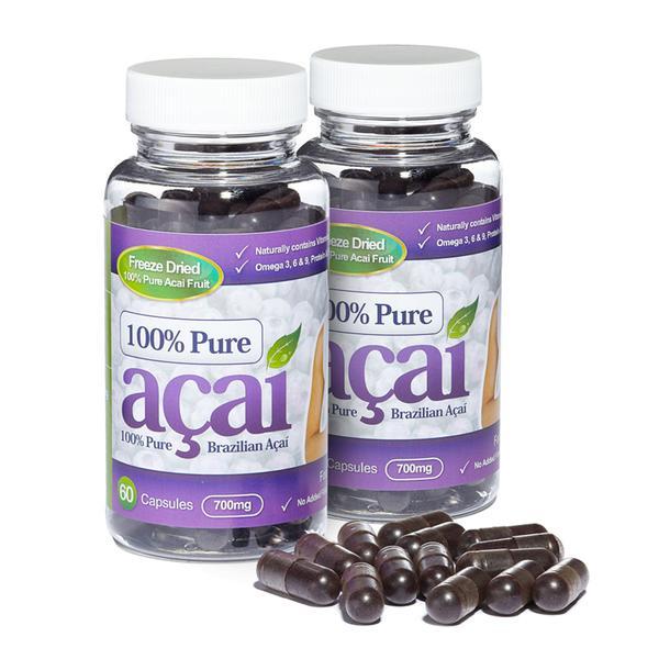 100% Pure Acai Berry 700mg with No Fillers or Bulking Agents 120 Capsules