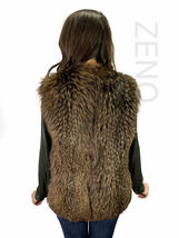 Dyed Silver Fox Fur Vest For S M L Size Vest with Zipper + Additional Scarf image 4
