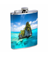 Fiji Islands D1 Flask 8oz Stainless Steel Hip Drinking Whiskey Tropical ... - $13.95