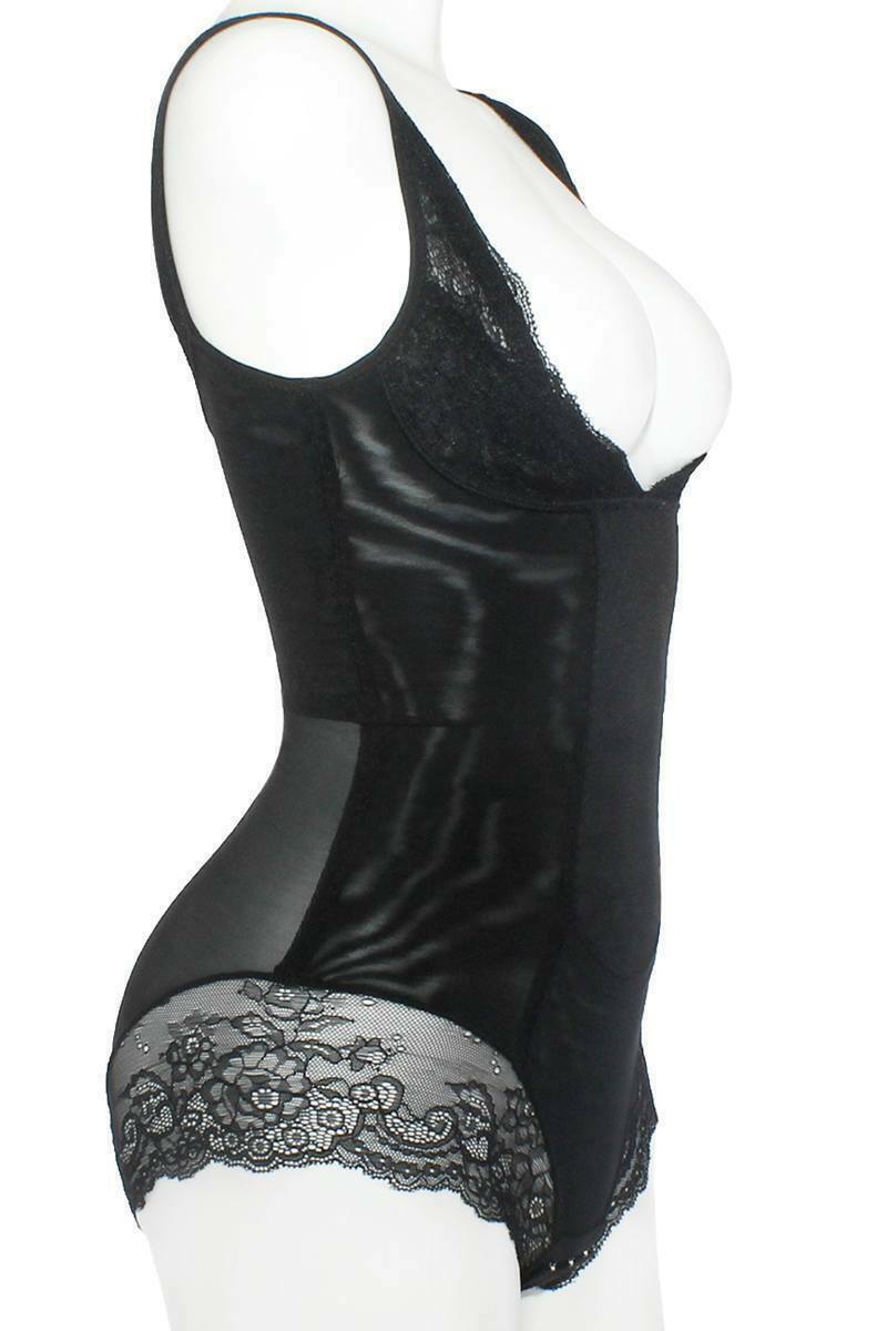 Mesh With Floral Lace Shapewear Bodysuit Shapers
