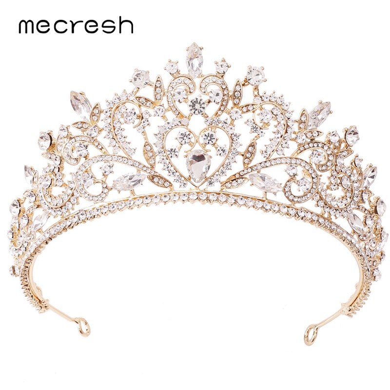 Mecresh Princess Beauty Prom Cubic Zirconia Bridal Crowns Tiaras for Women Girls