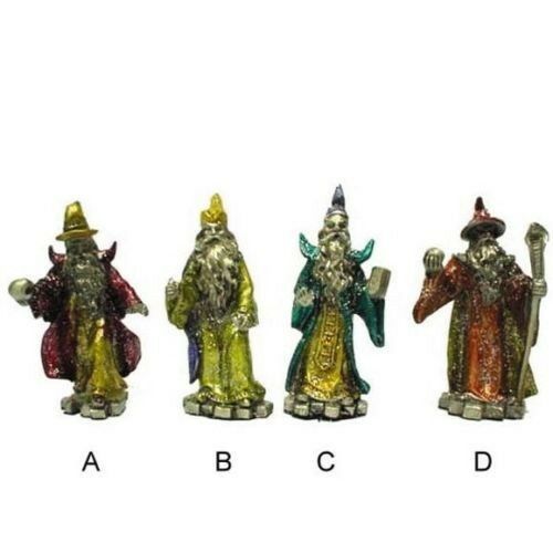 6 PEWTER WIZARD FIGURES figurines gifts novelties toys Wizards