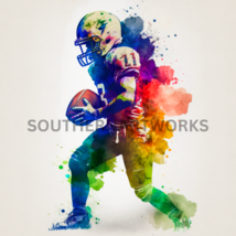 Sports edition, watercolor painting, football player, kids room art #4 o... - $1.99