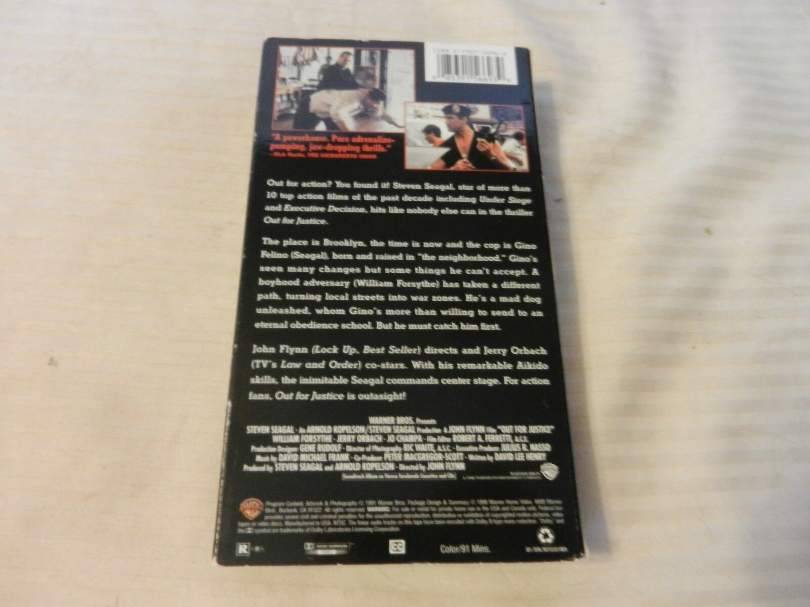 Out for Justice (VHS, 1998, Warner Bros. Hits) Steven Seagal, William ...