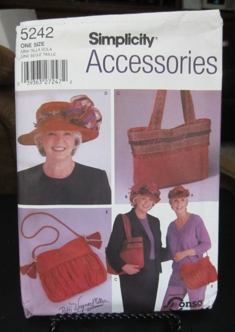 Simplicity 5242 Misses Hats and Bags Pattern - $6.92