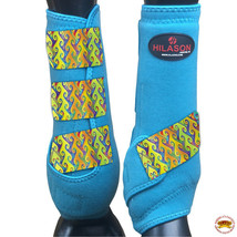 Large Hilason Horse Front Leg Ultimate Sports Boots Pair Turquoise U-OW-L - $64.30