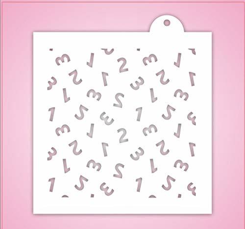 cheapcookiecutters 123 Numbers Pattern Stencil-One Piece Only