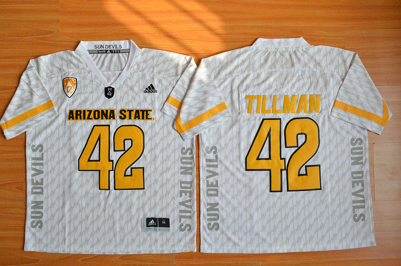 Men Arizona State Sun Devils 42 Pat Tillman White College Football