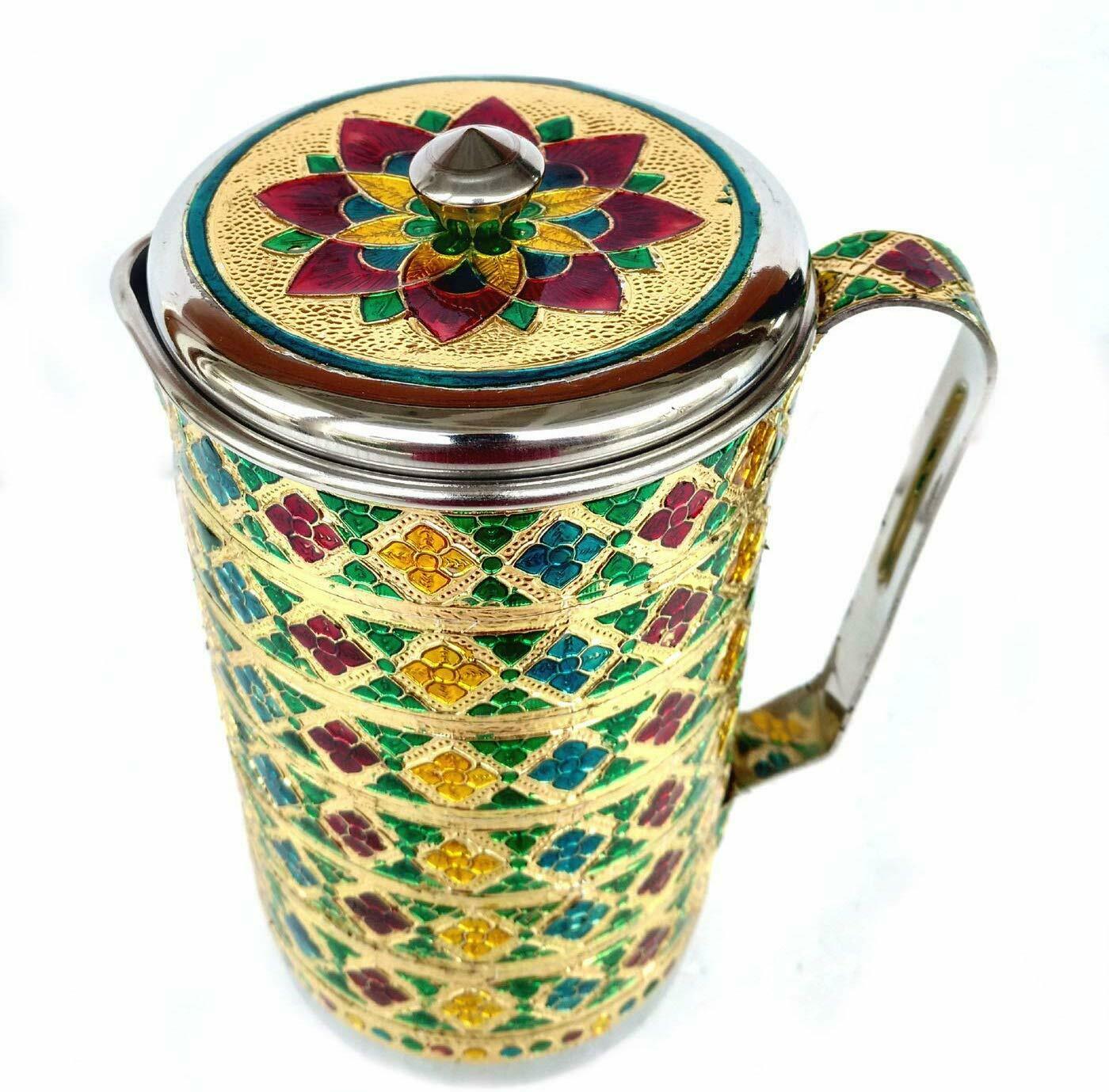 Jug Set Stainless steel Meena 1 Pitcher 6 Glass Drinkware Table Ware