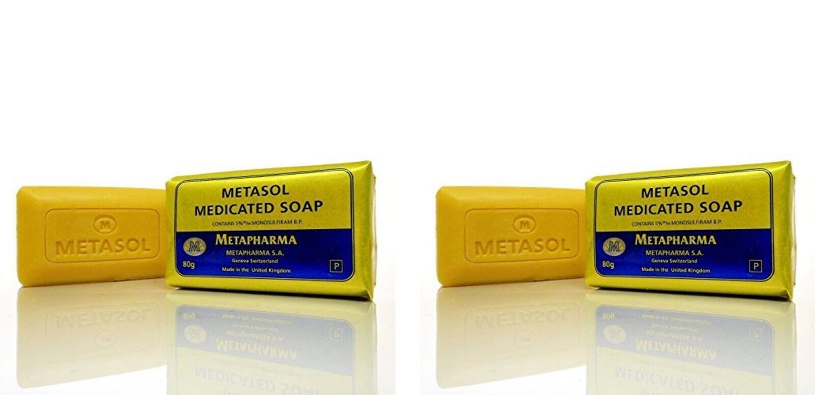 Metasol Bar Antiseptic Soap Cleanser For Skin Rash and Eczema, 80gr (2 PACK) Body Soaps