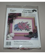 Golden Bee Blue Ribbon Floral Picture Counted Cross Stitch Kit Pink Flow... - $7.92