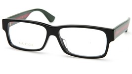 New Gucci GG0344OA 001 Black Eyeglasses Frame 56-14-150mm B36mm Italy - $161.69