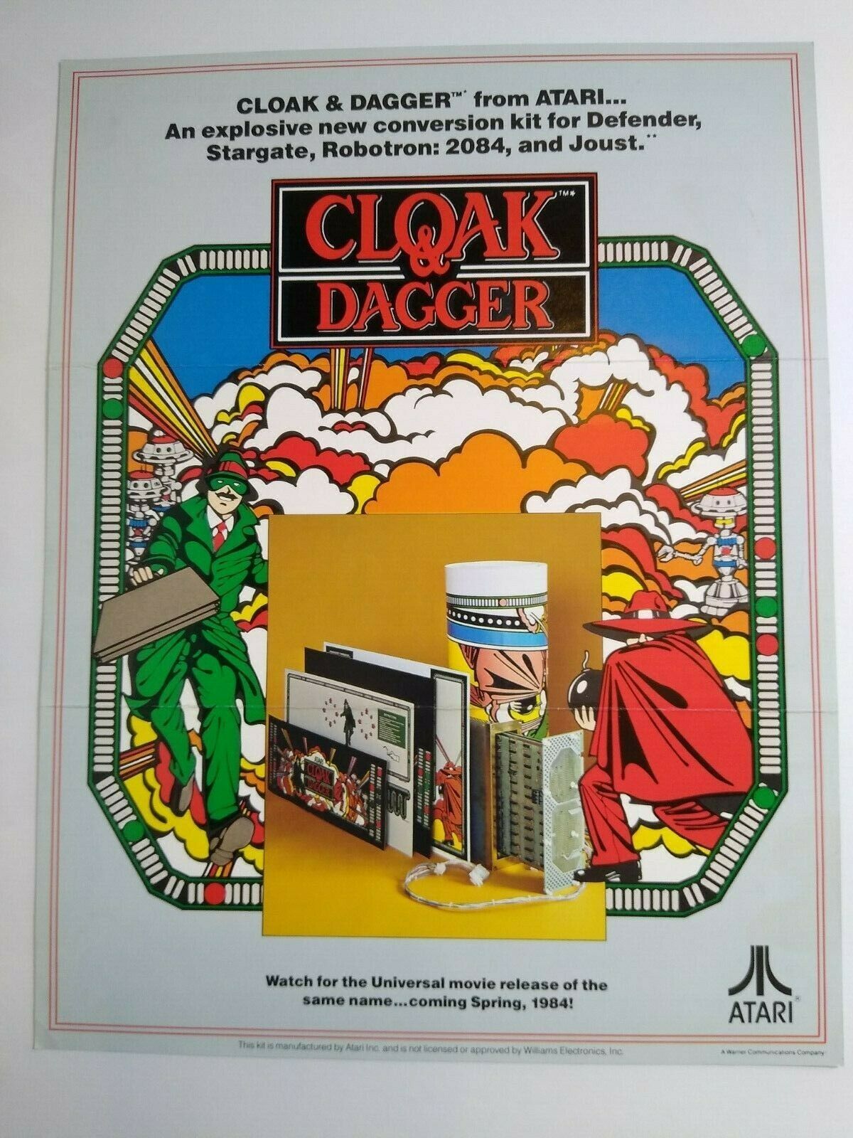 Cloak & Dagger Arcade FLYER Original 1983 Retro Game Video Paper Artwork Atari - Merchandise ...